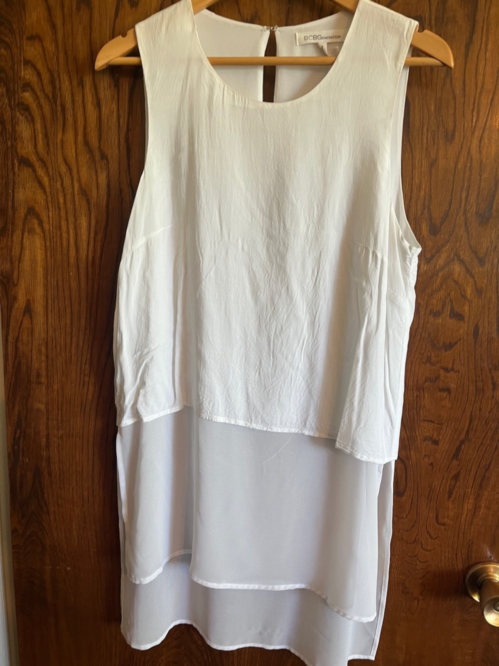 BCBGeneration White Sleeveless Layered Tank Top
